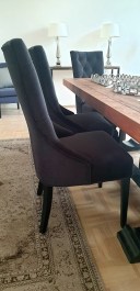 Krzesło welurowe do jadalni w stylu glamour MEDIOLAN
